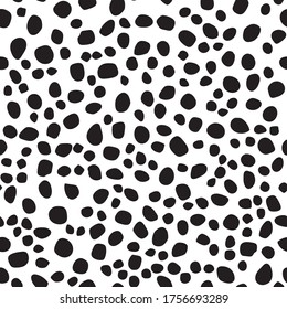 Graffiti Ink Cheetah Texture. Animal Brush. Dirty Skin. White Animal Circle. Dalmatian Ink Pattern. African Dots Blob. Simple Blot. Seamless Fur Background. Black Fluid Dot. Irregular Polka Texture