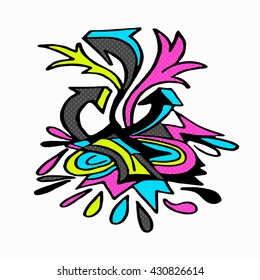 graffiti isolated object on a white background vector illustration