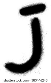 Graffiti J font in black over white