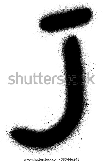 Graffiti J Font Black Over White Stock Vector Royalty Free