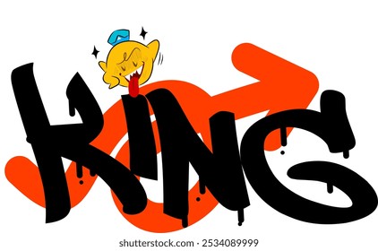 grafite com o estilo de grafite "KING" pode ser usado em desenhos, roupas, cartazes, papel de parede, etc