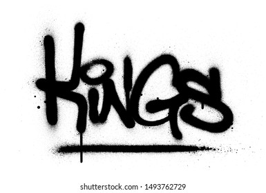 graffiti kings word sprayed in black over white