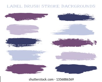 Graffiti label brush stroke backgrounds, paint or ink smudges vector for tags and stamps design. Painted label backgrounds patch. Interior colors guide book swatches. Ink smudges, stains, spots.