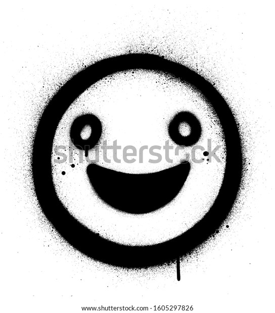 Graffiti Laughing Happy Icon Sprayed Black Stock Vector (Royalty Free ...