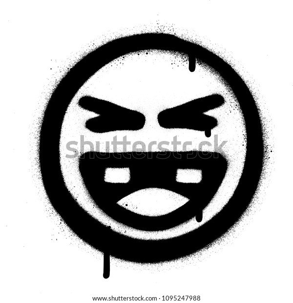 Graffiti Laughing Icon Face Black Over Stock Vector (Royalty Free ...