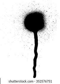 graffiti leaking drip sprayed element in black on white