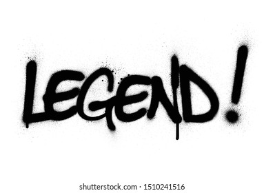 graffiti legend word sprayed in black over white