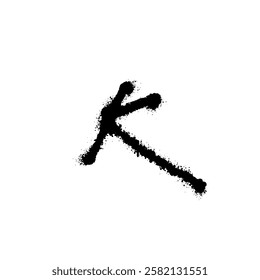 Graffiti letter K, modern logo concept, rough spray paint handdrawn letter mark for freshes branding, street art, trendy startups, youthful businesses, game apps. Vector illustration