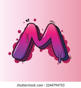 Graffiti Letter M premium vector illustration