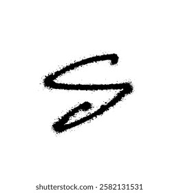 Graffiti letter S, modern logo concept, rough spray paint handdrawn letter mark for freshes branding, street art, trendy startups, youthful businesses, game apps. Vector illustration