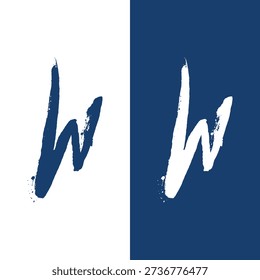 Graffiti Letter W Modern Logo Icon Concept Stock Vector.