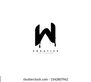 Graffiti Letter W Typography Logotype