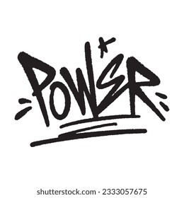 Graffiti lettering, power ,good for graphic design resources, stickers, prints, decorative assets, posters, and more.