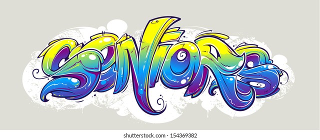 Graffiti lettering wild style. Vector illustration.