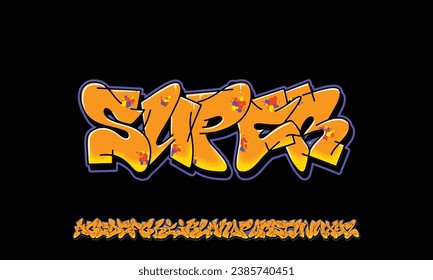 Graffiti letters alphabet. Vector illustration