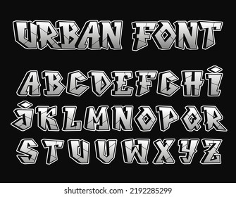 Graffiti letters font.Vector hand drawn line cartoon illustration. Graffiti letters, abc, urban, font fashion print for t-shirt, poster, logo art concept