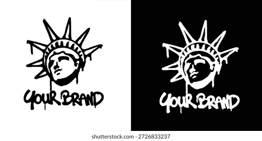 Graffiti liberty usa logo diseño de Vector