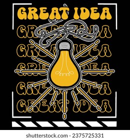 Graffiti light bulb street wear illustration with slogan great idea