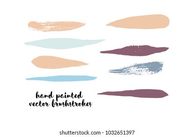 Graffiti Lines. Hand Painted Blue Buttons, Cool Denim Highlights. Vector Brushstrokes, Banners. Textured Doodles or Smears. Background Turquoise Swatch Collection. Vintage Logo Scribble Paint Elements