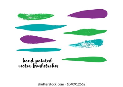 Graffiti Lines. Hand Painted Blue Buttons, Colorful Highlights. Vector Brushstrokes or Banners. Textured Doodles or Smears. Background Turquoise Swatch Collection. Vintage Logo Scribble Paint Elements