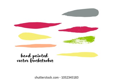 Graffiti Lines. Hand Painted Blue Buttons, Colorful Highlights. Vector Brushstrokes or Banners. Textured Doodles or Smears. Background Turquoise Swatch Collection. Vintage Logo Scribble Paint Elements