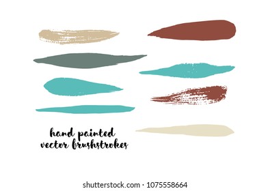 Graffiti Lines. Hand Painted Blue Buttons, Cool Denim Highlights. Vector Brushstrokes, Banners. Textured Doodles or Smears. Background Turquoise Swatch Collection. Vintage Logo Scribble Paint Elements