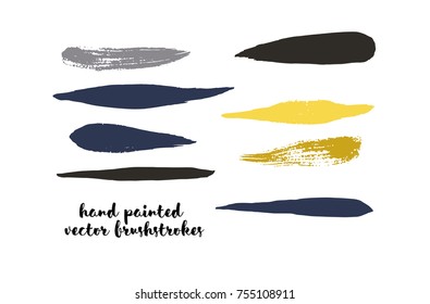 Graffiti Lines. Hand Painted Blue Buttons, Cool Denim Highlights. Vector Brushstrokes, Banners. Textured Doodles Or Smears. Background Turquoise Swatch Collection. Vintage Logo Scribble Paint Elements