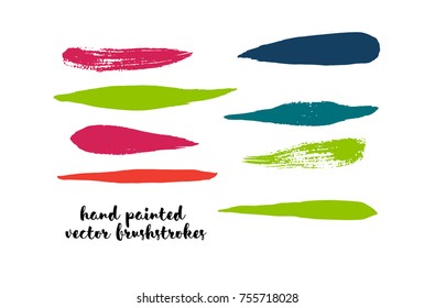 Graffiti Lines. Hand Painted Blue Buttons, Colorful Highlights. Vector Brushstrokes or Banners. Textured Doodles or Smears. Background Turquoise Swatch Collection. Vintage Logo Scribble Paint Elements