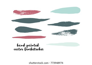 Graffiti Lines. Hand Painted Blue Buttons, Turquoise Highlights. Vector Brushstrokes or Banners. Textured Doodles or Smears. Background Turquoise Swatch Collection. Vintage Logo Scribble Paint Element