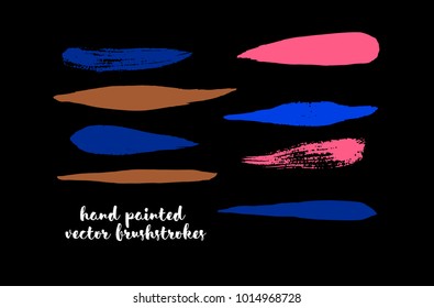 Graffiti Lines. Textured Doodle or Smear. Background Turquoise Swatch Collection. Hand Painted Blue Buttons, Cool Bright Highlights. Vector Brushstrokes or Banners. Vintage Logo Scribble Paint Element