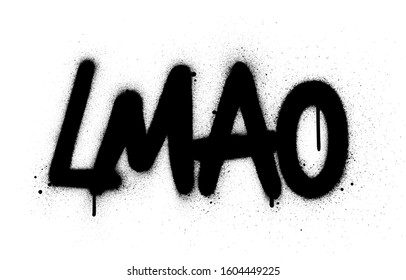 graffiti LMAO abbreviation sprayed in black over white