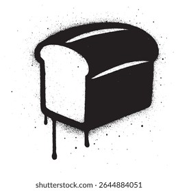 Grafite Pão Spray de Pão Estêncil em Preto e Branco com Pintura a Gotejamento.	