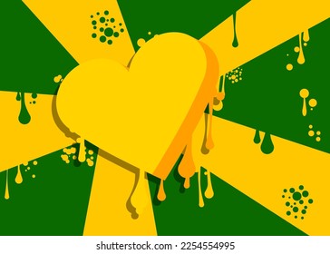Graffiti Love Background with Hearts. Abstract modern Valentine's Day street art decoration performed in urban painting style.
