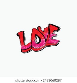 Graffiti LOVE Word. Graffiti vector art urban design element. Love word. Eps 10. T shirt design