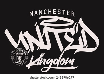 graffiti manchester united kingdom typography graphic design, MU logo, vintage mancester typography grunge, Manchester is Red Typography, Manchester England grunge.eps8