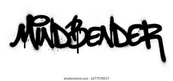 graffiti mindbender word sprayed in black over white