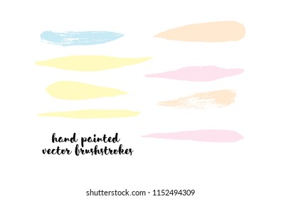 Graffiti Modern Vector Watercolor Brushstrokes. Stains, Splashes, Doodles, Buttons, Scribble Hand Painted Vector Set. Bright Drawn Uneven Funky Paintbrush Logo Elements. Rough Painted Smear Swatches