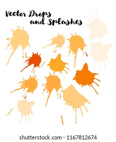 Graffiti Modern Vector Watercolor Brushstrokes. Splashes, Doodles, Stains, Buttons, Scribble Hand Painted Vector Set. Vintage Uneven Ink Paintbrush Logo Elements. Rough Highlight Swatches
