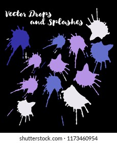 Graffiti Modern Vector Watercolor Brushstrokes. Doodles, Buttons, Stains, Splashes, Scribble Hand Painted Vector Set. Bright Drawn Uneven Funky Paintbrush Logo Elements. Rough Highlight Swatches