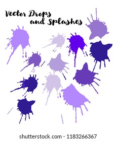 Graffiti Modern Vector Watercolor Brushstrokes. Doodles, Buttons, Stains, Splashes, Scribble Hand Painted Vector Set. Vintage Uneven Textured Paintbrush Logo Elements. Rough Painted Spot Swatches