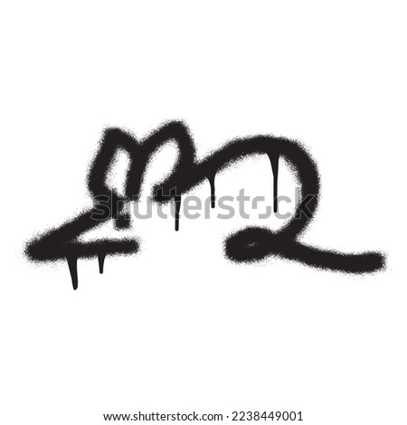 Graffiti mouse with black spray paint. Vector illustration.