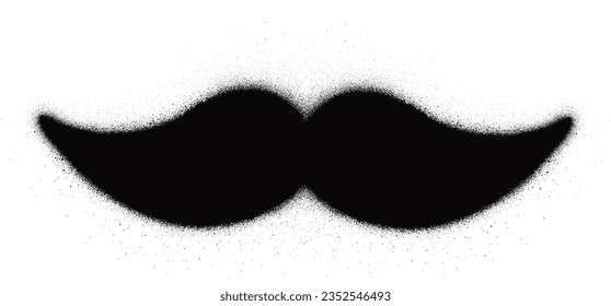 graffiti mustache sprayed in black over white