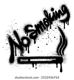graffiti No smoking text sprayed in black over white.