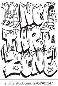 GRAFFITI NO THRU ZONE COLORING