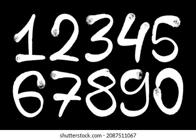 graffiti numbers. set of numbers in the style of graffiti spray paint