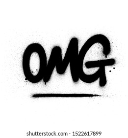 abreviação de graffiti omg borrifada em fontes de gordura preta