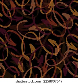 Graffiti on a black background Psychedelic seamless geometric pattern
