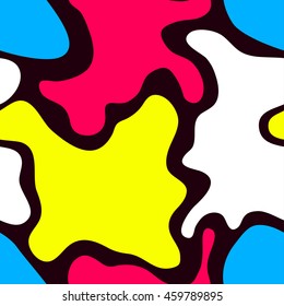 Graffiti on a black background Psychedelic seamless geometric pattern