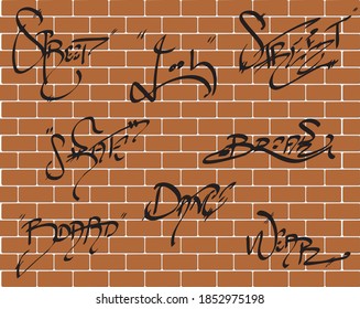 GRAFFITI ON THE BRICK WALL