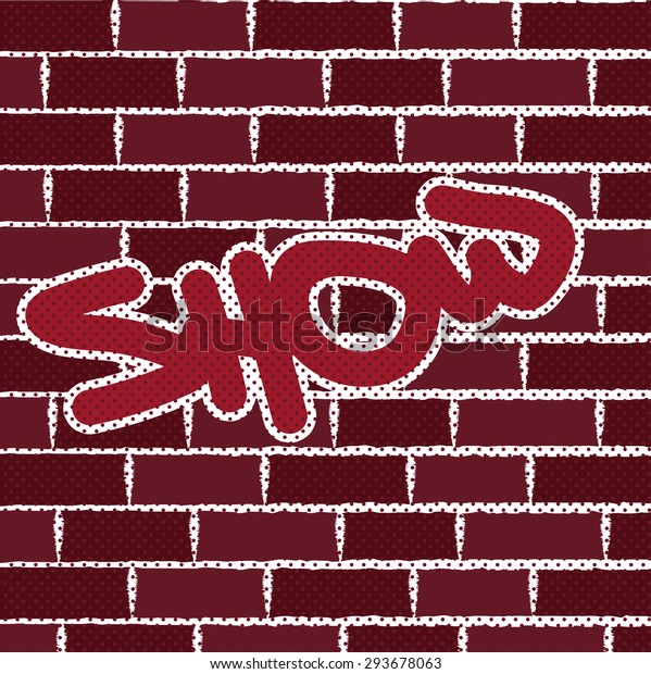 Graffiti On Brick Wall Vector Background Stock Vector (Royalty Free ...